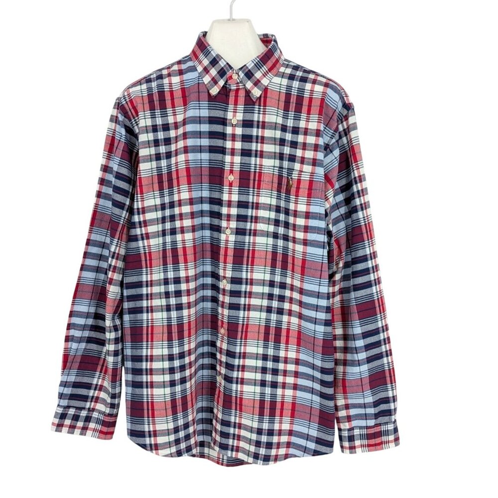 Polo Ralph Lauren Button Down Shirt Plaid Classic Fit Pony Americana Size XXL